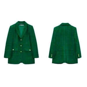 ❤️2 for 60$💜 Zara - Textured Weave Blazer Green